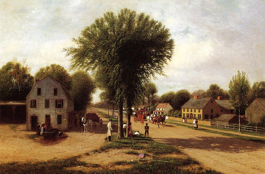 Sherburne Village, Chenango County, vintage artwork by Clinton Loveridge, 12x8" (A4) Poster