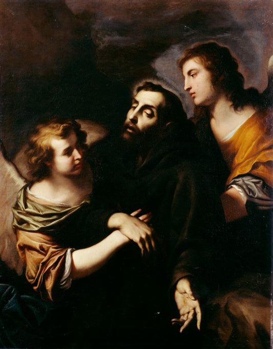 The Ecstasy of St. Francis, vintage artwork by Pietro Novelli, 12x8" (A4) Poster