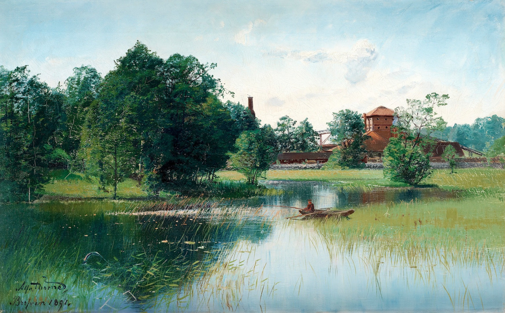 Brefvens bruk, vintage artwork by Sven Alfred Thörne, 12x8" (A4) Poster