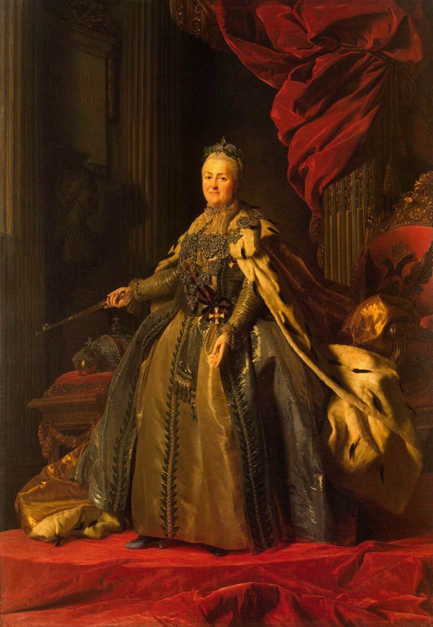 Portrait of Catherine II, vintage artwork by Alexander Roslin, 12x8" (A4) Poster