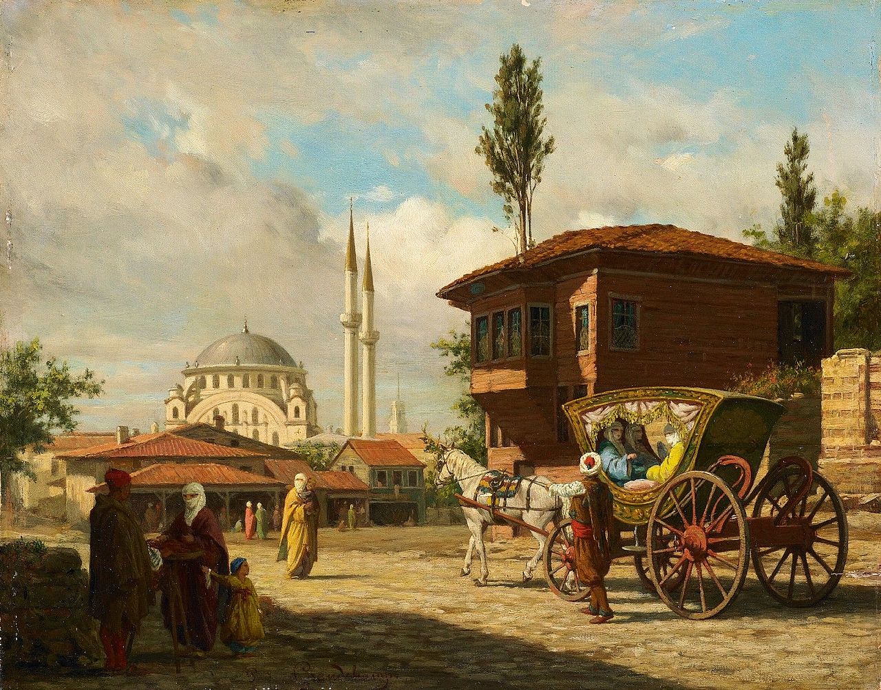 Istanbul, vintage artwork by Louis Emile Pinel de Grandchamp, 12x8" (A4) Poster