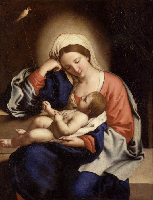 The Madonna and Christ Child, vintage artwork by Giovanni Salvi da Sassoferrato, 12x8" (A4) Poster