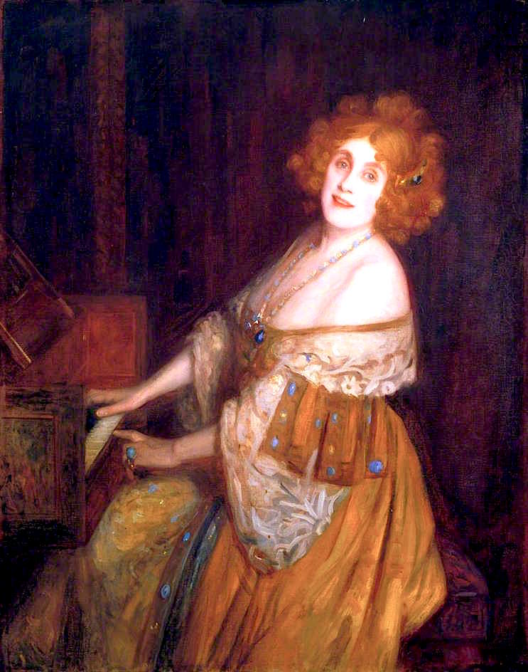 Julia Neilson, as Nell Gwyn in 'Sweet Nell of Old Drury' by  Paul Kester, vintage artwork by Frank Robinson Daniell, 12x8" (A4) Poster