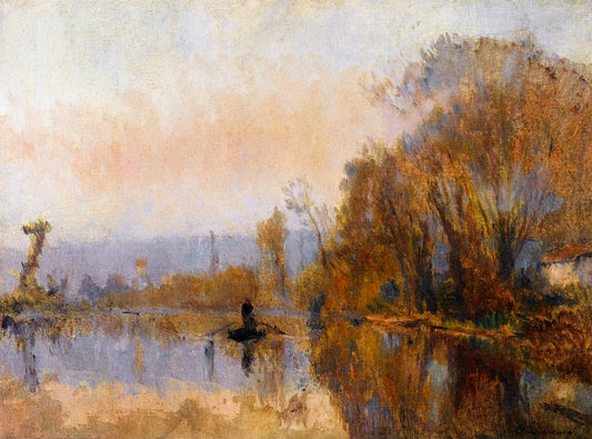 A Boatman, vintage artwork by Albert Lebourg, 12x8" (A4) Poster