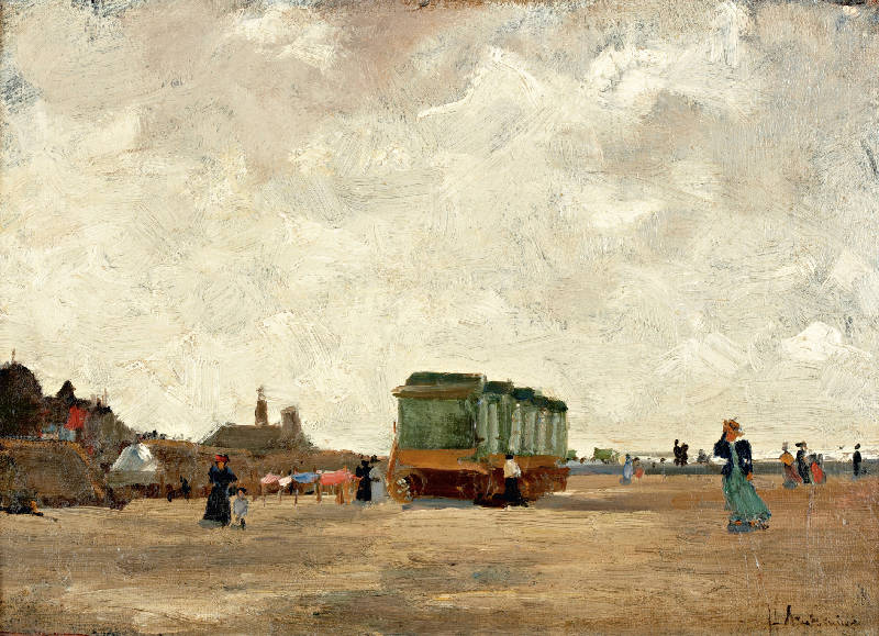 Windy Day at Scheveningen, vintage artwork by Floris Arntzenius, 12x8" (A4) Poster