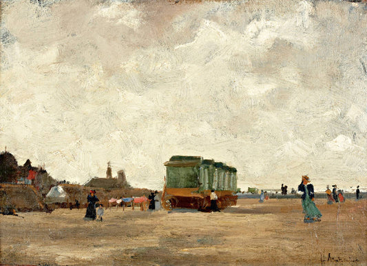 Windy Day at Scheveningen, vintage artwork by Floris Arntzenius, 12x8" (A4) Poster
