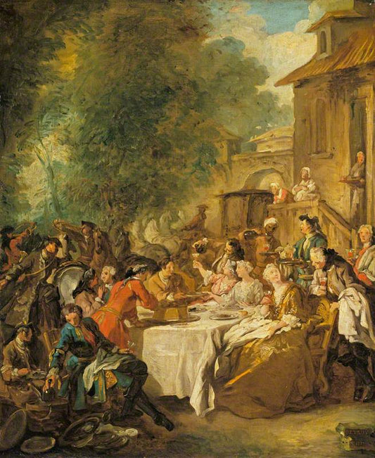 A Hunt for Breakfast, vintage artwork by Jean-François de Troy, 12x8" (A4) Poster
