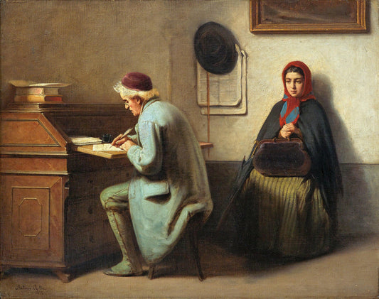 A Letter of Recommendation, vintage artwork by Antonio Rotta, 12x8" (A4) Poster