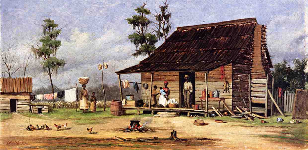 Cabin Scene, vintage artwork by William Aiken Walker, 12x8" (A4) Poster