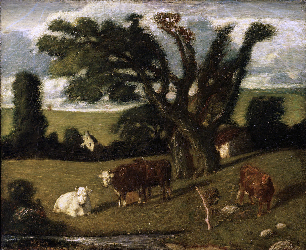 Pastoral Study, vintage artwork by Albert Pinkham Ryder, 12x8" (A4) Poster