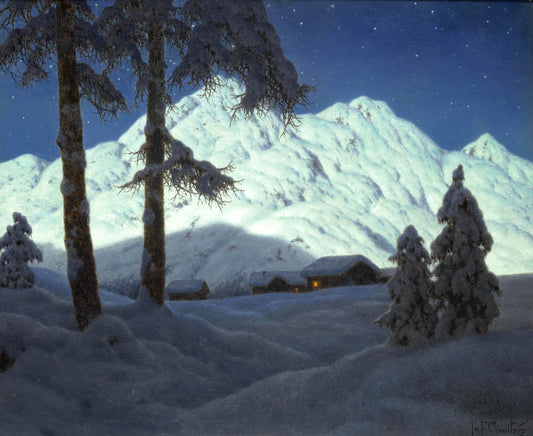 Effet de lune, vintage artwork by Ivan Fedorovich Choultse, 12x8" (A4) Poster