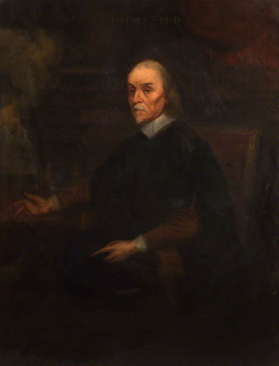 William Harvey (1578–1657), vintage artwork by Lowes Cato Dickinson, A3 (16x12") Poster Print