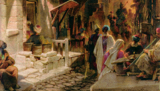 The Bazaar near the Damascus Gate in Jerusalem (Detail), vintage artwork by Carl Haag, A3 (16x12") Poster Print