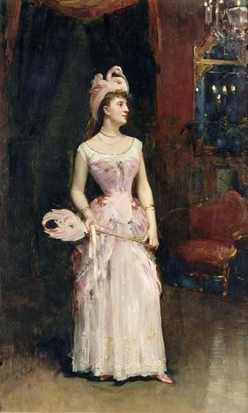 La marquise d' Hervey Saint-Denys, vintage artwork by Raimundo de Madrazo y Garreta, 12x8" (A4) Poster