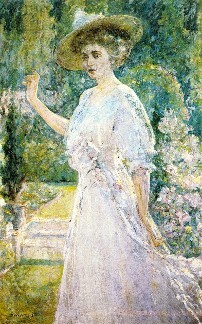 On the Terrace by Robert Lewis Reid,A3(16x12")Poster
