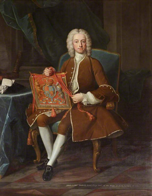 Portrait of Lord John Hervey, vintage artwork by Jean-Baptiste Van Loo, 12x8" (A4) Poster