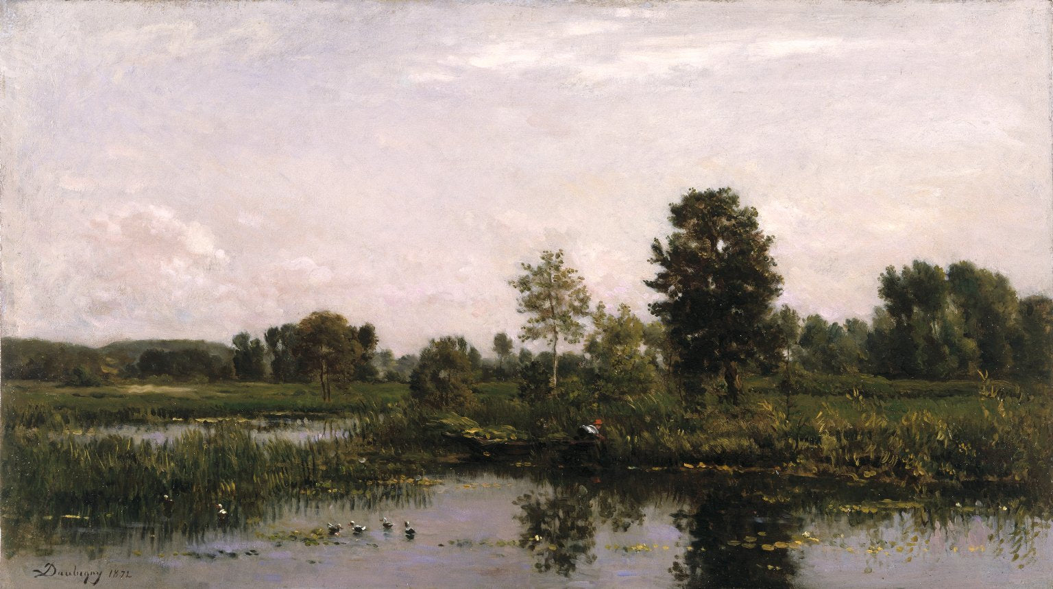 A Bend in the River Oise, vintage artwork by Charles-François Daubigny, A3 (16x12") Poster Print
