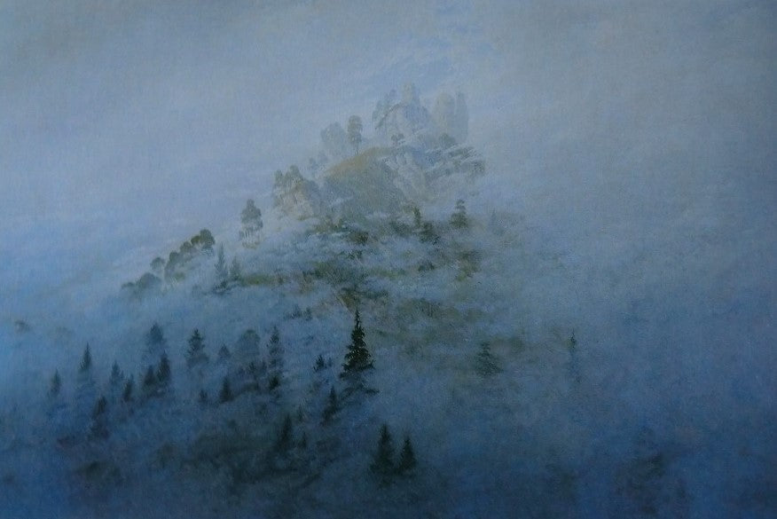 Morning Mist in the Mountains, vintage artwork by Caspar David Friedrich, 12x8" (A4) Poster
