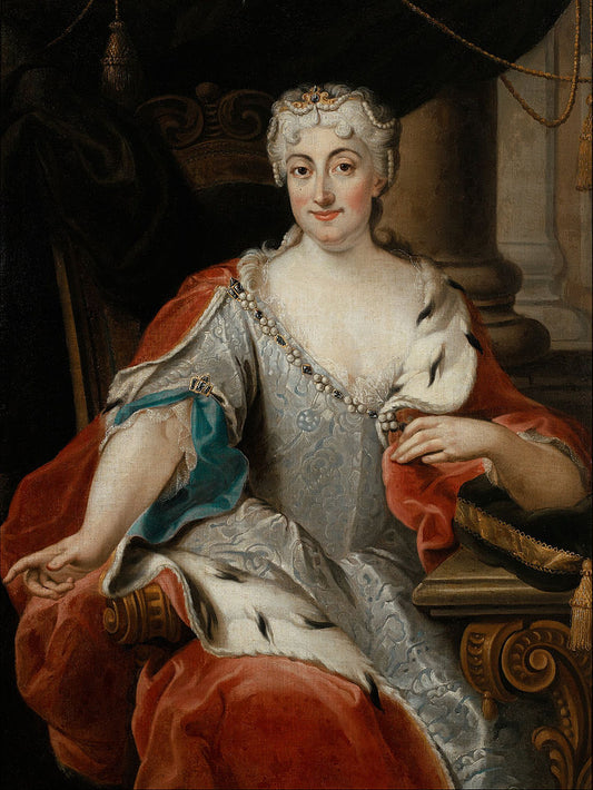 Portrait of Maria Clementina Sobieska, vintage artwork by Pier-Leone Ghezzi, 12x8" (A4) Poster