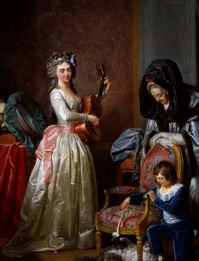 La Femme Qui Joue de la Guitare, vintage artwork by Attributed to Michel Garnier, 12x8" (A4) Poster