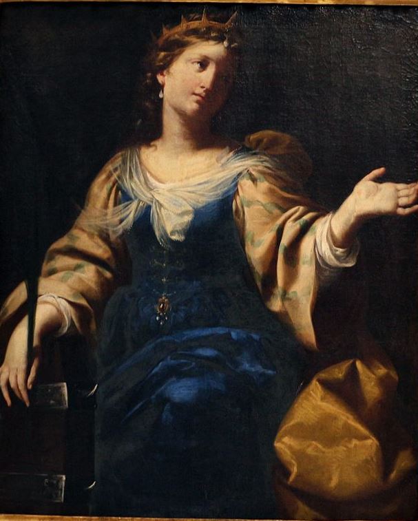 St. Catherine, vintage artwork by Lorenzo Pasinelli, 12x8" (A4) Poster