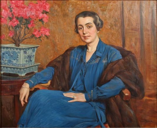 Portrait of Vera Wicander, vintage artwork by Oscar Gustaf Bjorck, 12x8" (A4) Poster