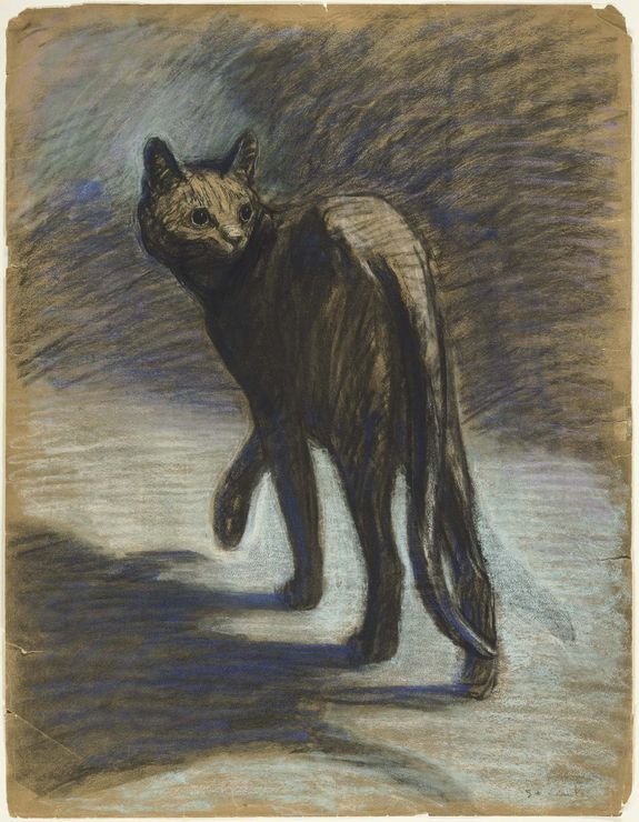 Prowling Cat, vintage artwork by Theophile-Alexandre Steinlen, 12x8" (A4) Poster