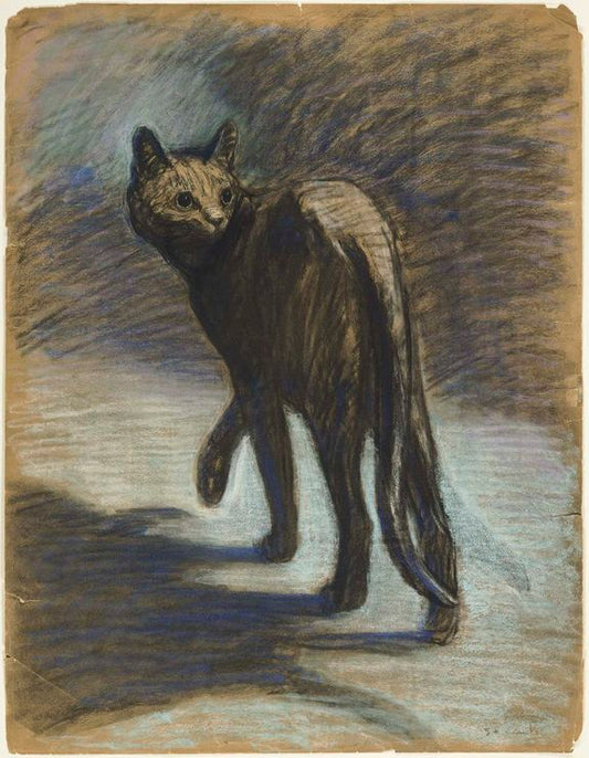 Prowling Cat, vintage artwork by Theophile-Alexandre Steinlen, 12x8" (A4) Poster