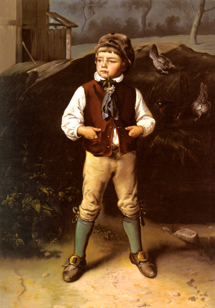 The Village Prince, vintage artwork by Ludwig Knaus, 12x8" (A4) Poster