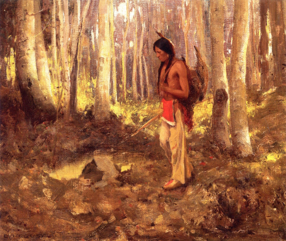 Lone Hunter by Eanger Irving Couse,A3(16x12")Poster