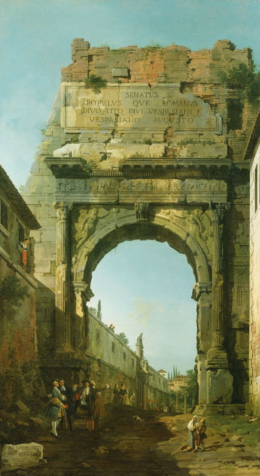 Arch of Titus, vintage artwork by Canaletto, 12x8" (A4) Poster