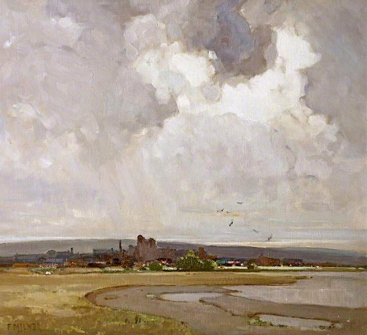 Rainy Weather, Ouse Valley, Sussex, vintage artwork by Frederick Milner, 12x8" (A4) Poster
