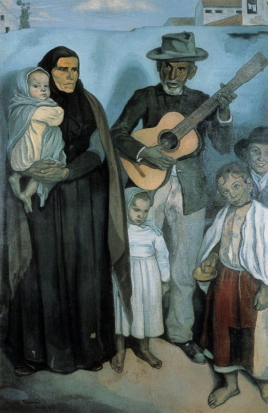 Spanish street musician and his family by Emile Bernard,A3(16x12")Poster
