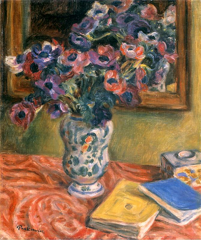 Anemones and books by Jozef Pankiewicz,A3(16x12")Poster