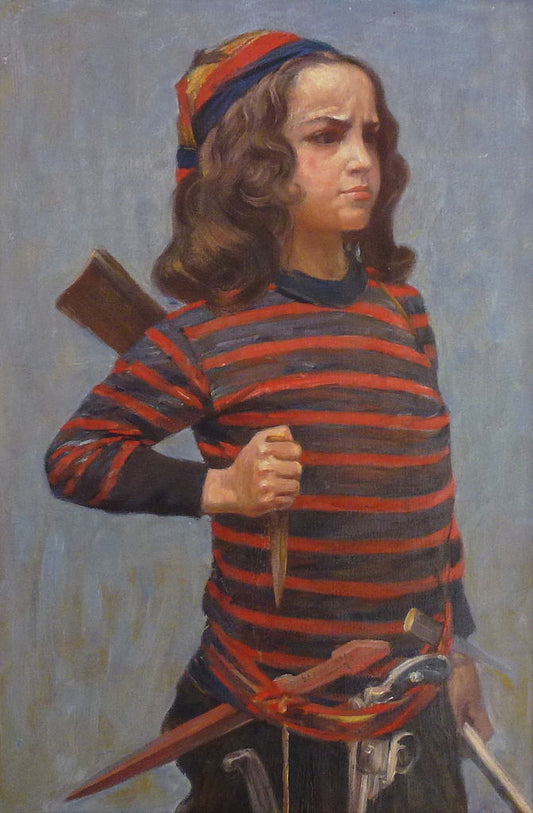 Fausto Acke as Pirate, vintage artwork by Johan Axel Gustaf Acke, 12x8" (A4) Poster