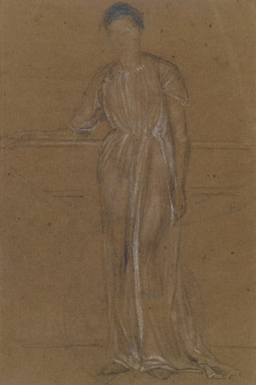 Draped Figure, Standing, vintage artwork by James Abbott McNeill Whistler, 12x8" (A4) Poster