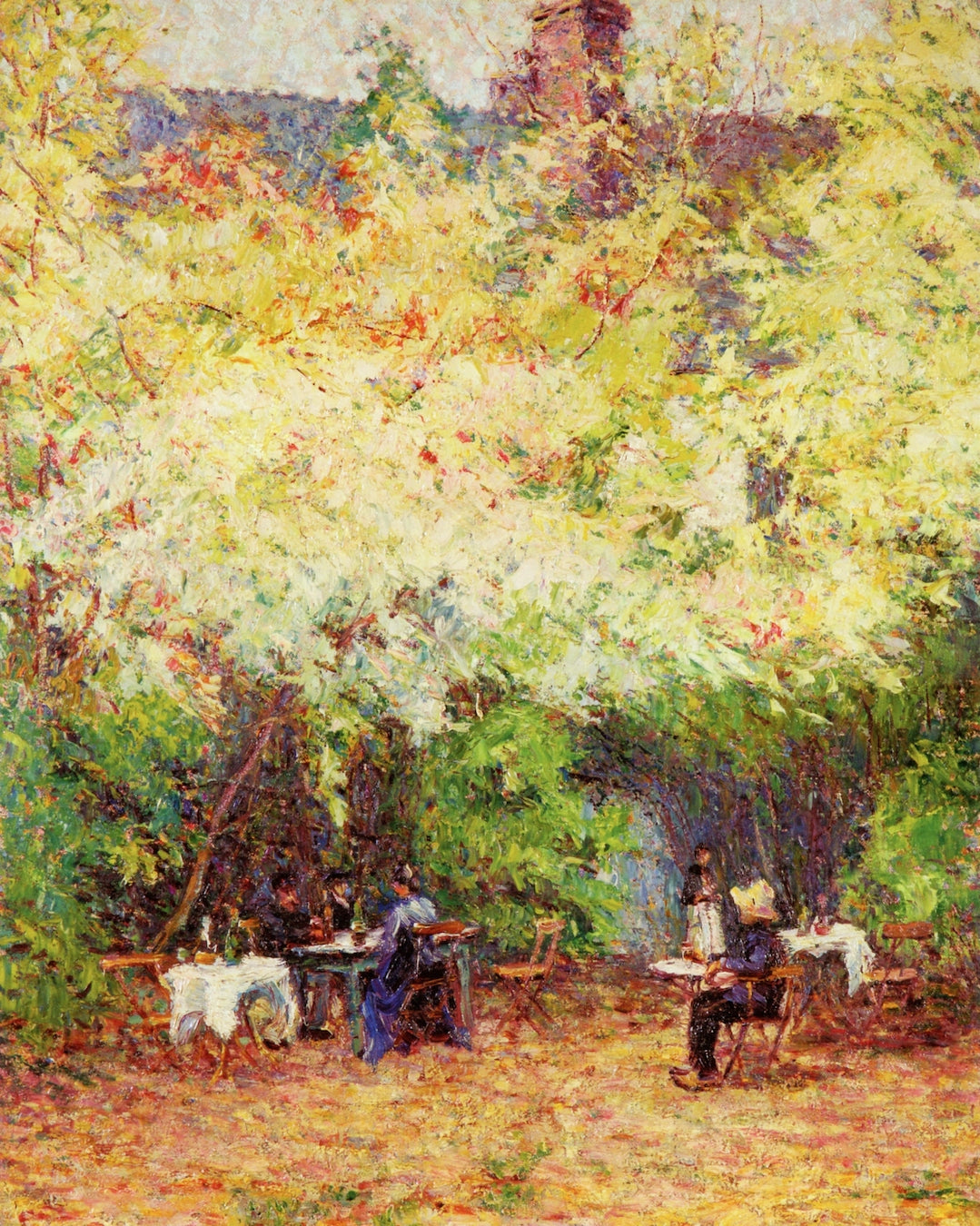 Luncheon in the Garden, vintage artwork by Wynford Dewhurst, 12x8" (A4) Poster