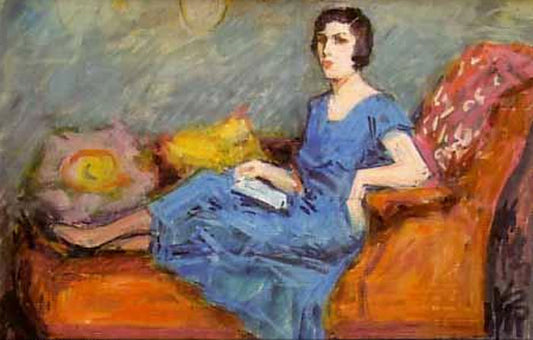 Retrato, vintage artwork by Pere Ysern i Alie, 12x8" (A4) Poster