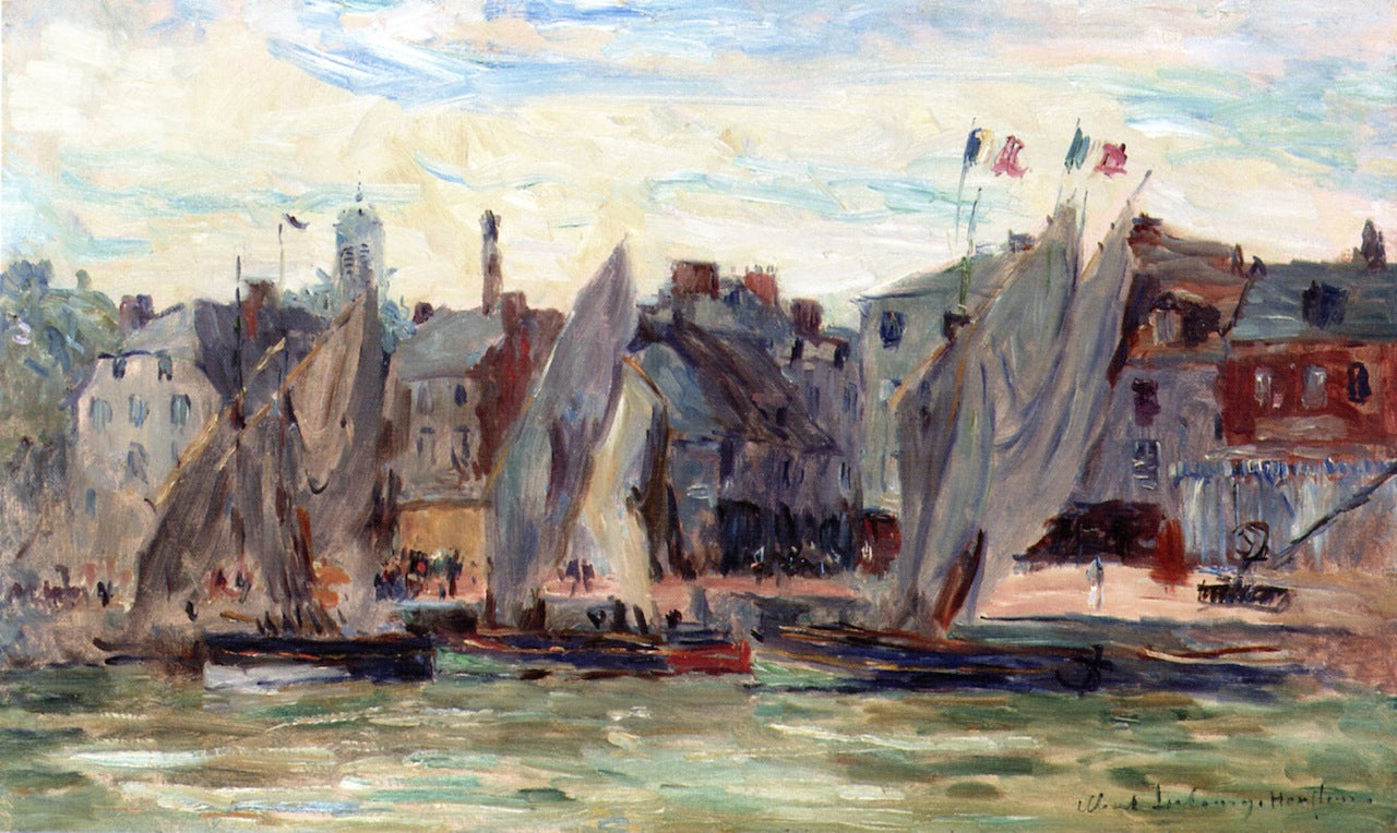Fishing Boats at Honfleur, vintage artwork by Albert Lebourg, 12x8" (A4) Poster
