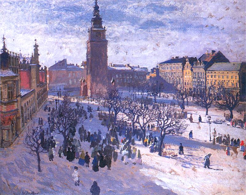 Market in Krakow by Jozef Mehoffer,A3(16x12")Poster