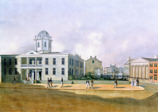 Northeast Corner of Fourth and Walnut, vintage artwork by John Caspar Wild, A3 (16x12") Poster Print