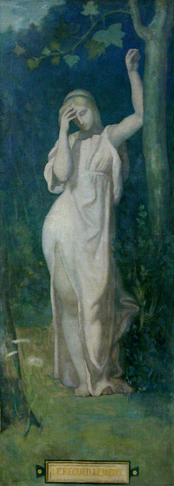 Le Recueillement, vintage artwork by Pierre Puvis de Chavannes, 12x8" (A4) Poster