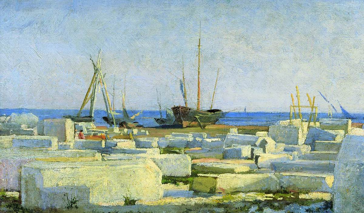 Loading Marble in Carrara, vintage artwork by Nikolai Nikolaevich Ge, 12x8" (A4) Poster