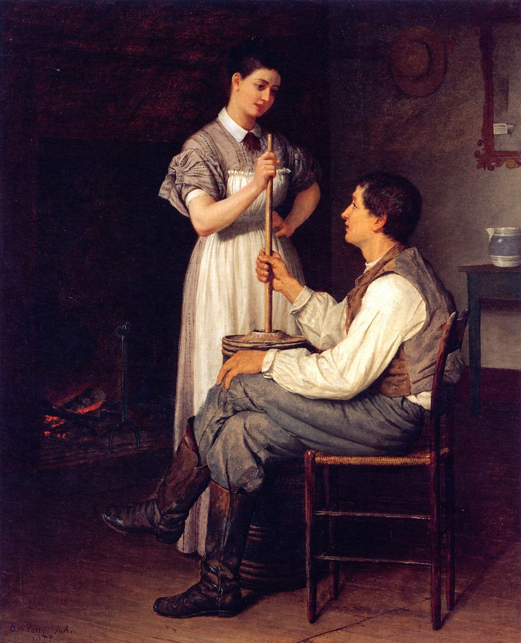 The Helping Hand, vintage artwork by Enoch Wood Perry, 12x8" (A4) Poster