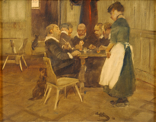 The Hostess, vintage artwork by Wilhelm Schreuer, 12x8" (A4) Poster