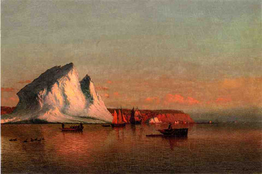 A Calm Afternoon, the Coast of Labrador, vintage artwork by William Bradford, 12x8" (A4) Poster