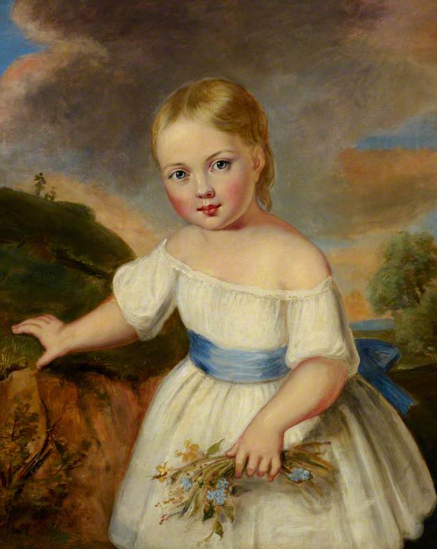 Queen Victoria as a Child, vintage artwork by Sir Martin Archer Shee, 12x8" (A4) Poster