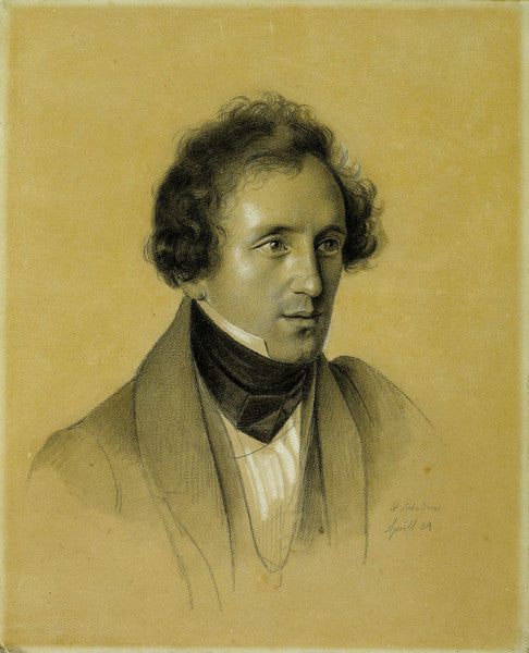Felix Mendelssohn Bartholdy, vintage artwork by Friedrich Wilhelm Schadow, 12x8" (A4) Poster