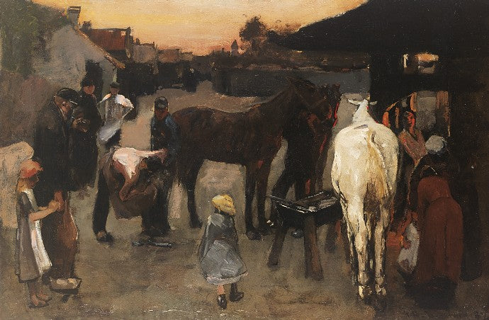 Bij de hoefsmid by George Hendrik Breitner,A3(16x12")Poster
