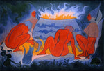 Witches around the Fire, vintage artwork by Paul Ranson, 12x8" (A4) Poster